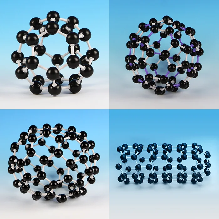 富勒烯 c28 , c60 , c70 ,碳纳米浴缸晶体结构模型