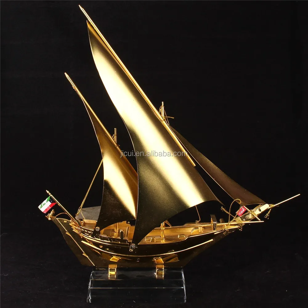 noble customized gold or silver crystal ship model/elegant ship