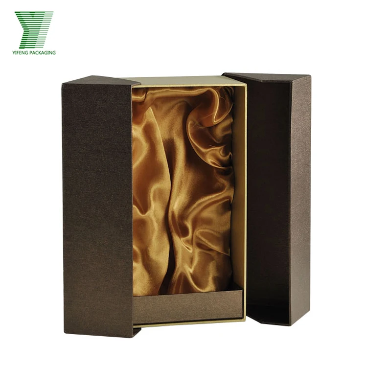 rigid hard paper customized gift packing 2 bottle wine glass box