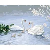 Animal Oil Paint DIY Coloring Swans Art Picture by Numbers Painting, Hot sale good prices swan picture canvas painting by number