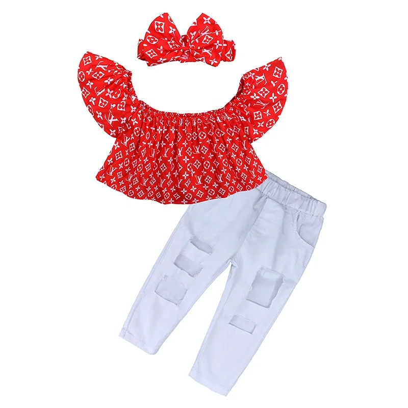 Fashion baby clothes set girls 2020 bulk wholesale kids clothing with headband, Red and white
Fashion baby clothes set girls 2020 bulk wholesale kids clothing with headband, Red and white