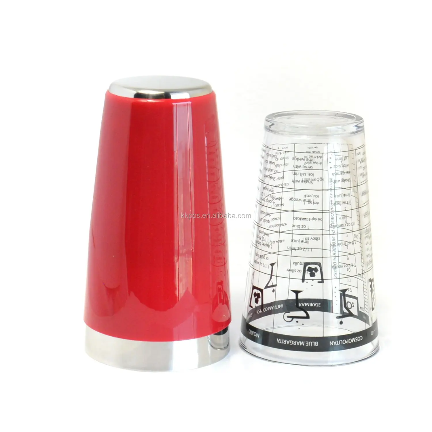 COCKTAIL SHAKERS 28 oz Stainless Steel Bar Shaker with Red PVC Coating