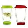 Recycled Double Wall Borosilicate Glass Thermal Insulated Cups for Tea and Coffee 400ML
