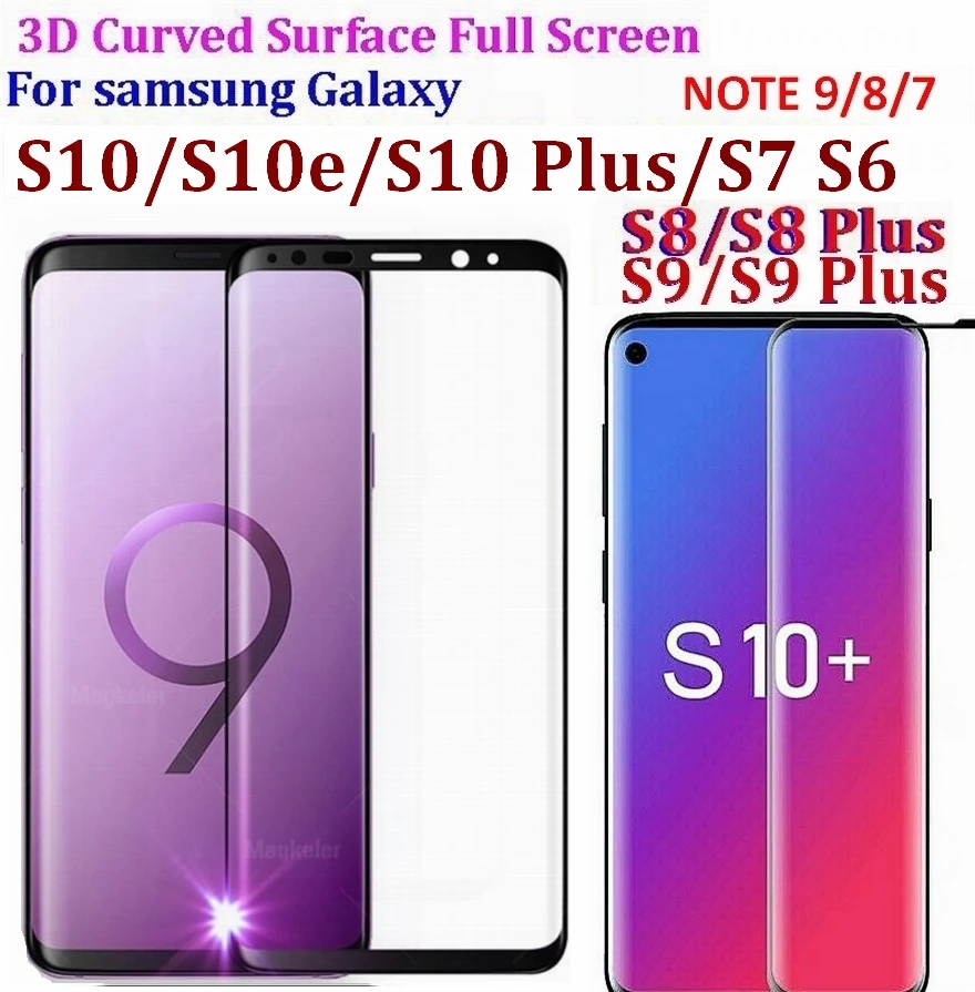

9H 3D 5D 9D Curved Surface Full Screen Tempered Glass Protector Film For Samsung Galaxy S9 S8 S7 S6 Edge plus Note 8 7