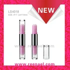 Double side lip stick case empty lipstick container case with clear cap plastic lip balm case