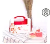 Food grade cardboard paper 8 inch portable window cake box with handle