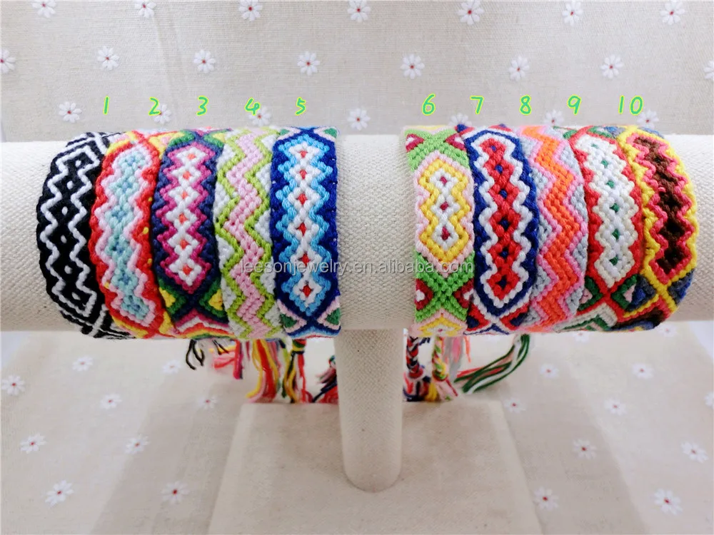 Friendship Bracelet 1-15 Handmade Charm Woven Rope String Hippy Boho Embroidery Cotton Friendship Bracelets For Women And Men