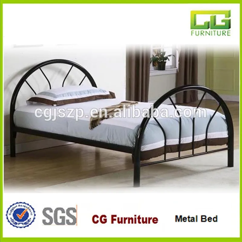 Top selling America simple design cheap Black metal tube twin bed frame only