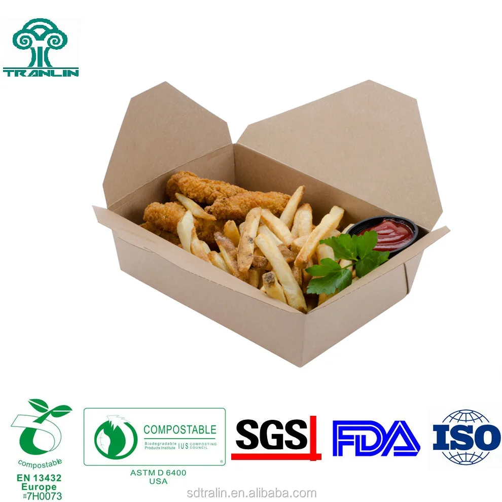 disposable wheat straw kraft food box container packaging