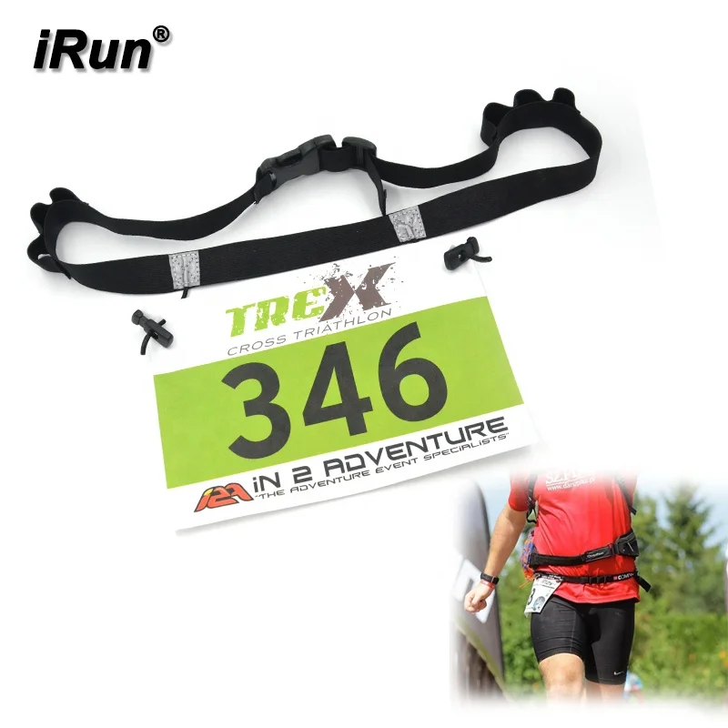 

iRun Outdoor Running Waist Belt Triathlon Marathon Race Number Belt With Gel Holder Cloth Belt Gym Fitness Sport Accessories