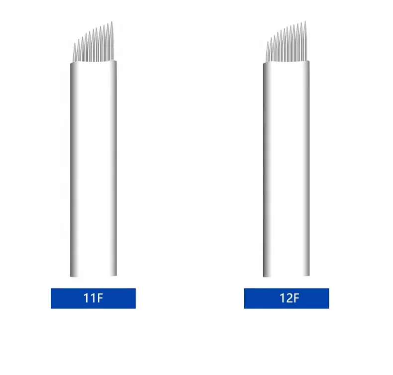 Medical Grade Stainless Steel Disposable Microblading Needle Eyebrow Tattoo Pen in 7F/9F/11F/12F/14F/16F/18F/18U/14Z Sizes