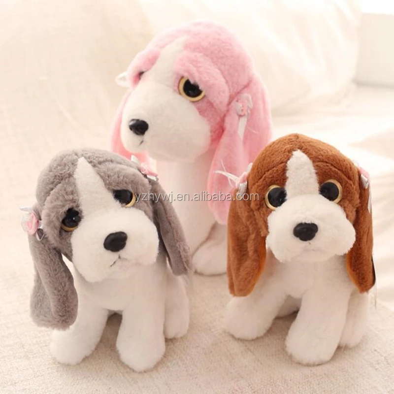 custom long ear pink grey brown stuffed soft dog big eyed plush