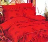 Red Flower Silk Jacquard Bedding Set-5pcs