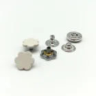 10MM Alloy snap button with flower sharp , DTM white color jeans snap button