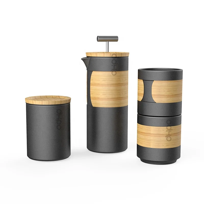 DHPO Newest Design Ceramic Travel French Press Coffee Maker with Mug Set, Matte Black/White
DHPO Newest Design Ceramic Travel French Press Coffee Maker with Mug Set, Matte Black/White
