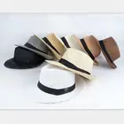 Wholesale Fashion Factory Unisex Women Man Stock Wide Brim Straw Trilby Hat Borsalino