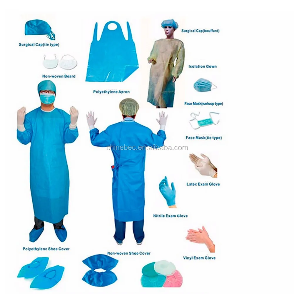 Different Types Of Disposable Medical Doctor Apron With Long Sleeve