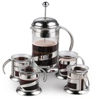 350ml 600ml 1000ml 1500ml Customized Promotion Stainless Steel Plunger Borosilicate Glass French Press Coffee Gift Set