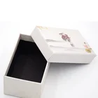 Custom logo gift packaging white paper Rigid Cardboard box with paper bag