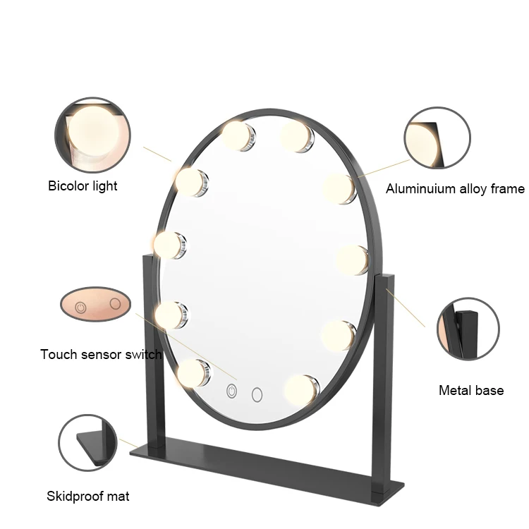 Common design Desk elliptical LED cosmetic mirror toilet mirror with adjustable light dressing mirror, Black;white;gold;pink;rose gold
Common design Desk elliptical LED cosmetic mirror toilet mirror with adjustable light dressing mirror, Black;white;gold;pink;rose gold