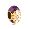Hand enamel big flower floral girls metal Faberge Egg Beads European Charm Bracelets