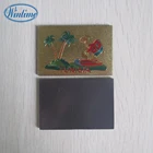 round corner souvenir gold foil fridge magnet