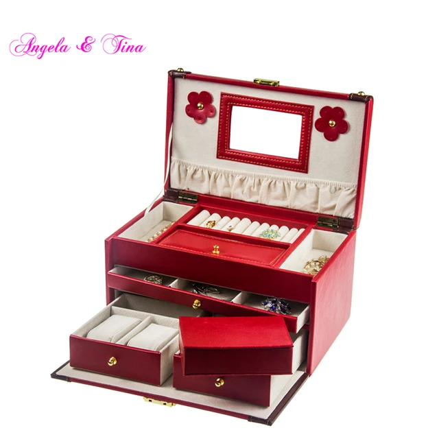 2018 high quality leather jewellery gift box