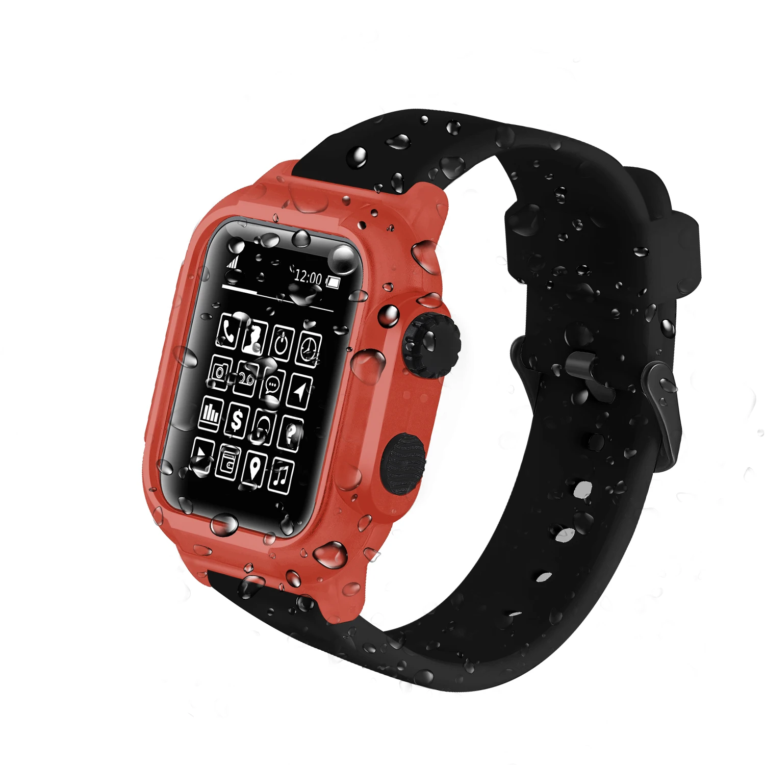 watch case with band waterproof tough silicone for apple watch series 4, Red+black
watch case with band waterproof tough silicone for apple watch series 4, Red+black