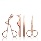 A pcs Eyebrow Scissor Slanted Straight and Eyelash Curler Tweezer Eyebrow Tool Set