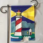 Wholesale Strong and Elegant Iron Garden Flag Stake and display base Wholesale Lighthouse embroidered Garden Flag set