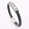 China supplier wholesale skull pattern tungsten magnetic bracelet leather chain bracelet