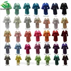 133 Colors Wholesale Sleeping Dress Satin Solid Bridal Robe