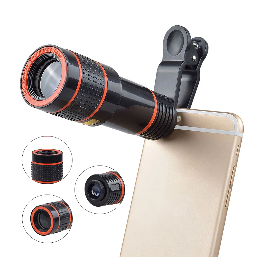 Apexel new camera lens 4 in 1 portable travel lens kit with tripod for mobile phone 12X telephoto clip lens, Black
Apexel new camera lens 4 in 1 portable travel lens kit with tripod for mobile phone 12X telephoto clip lens, Black