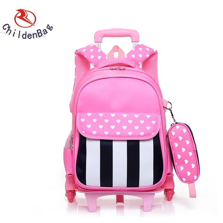 Online Shopping Bag Colorful Little Girl Pink Gps Tracking Trolley School Bag - Buy Trolley ...