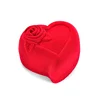 Heart Shape Velvet Engagement Couple Jewelry Ring Suede Box