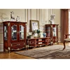 Classical Baroque Style Design One Two Doors Living Room Wood TV Wine Glass Display Cabinets