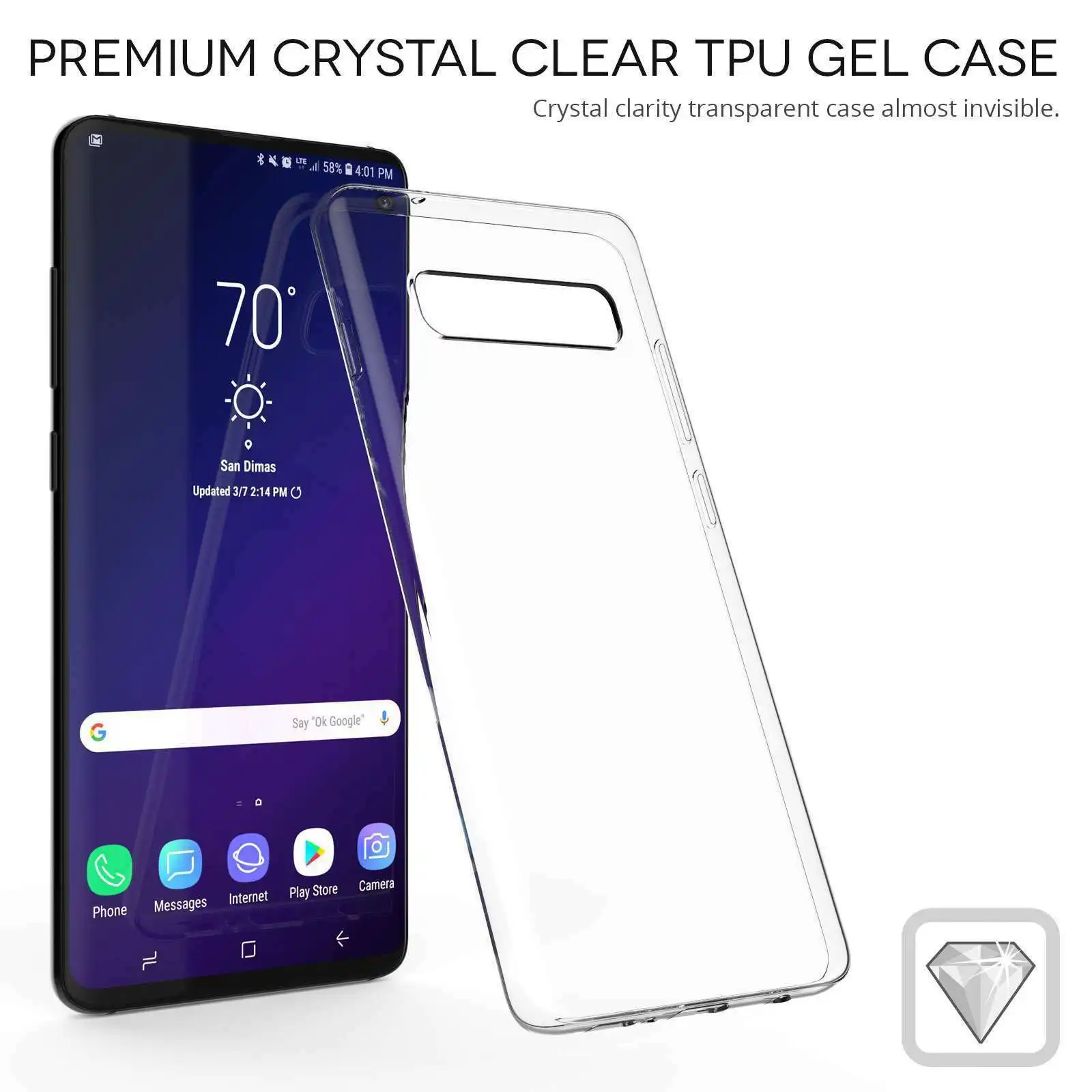 

Luxury Silicone Clear Back Ultrathin Clear Cover Case for Samsung Galaxy S10 S10 Plus S10e