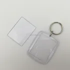 Custom Printing Insert Logo high quality cheap blank acrylic plastic keychain