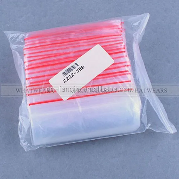 promotional recolsable red line plastic small ldpe zipper bag