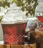 6L 8L 10L 15L embossed glass plum wine jar with tap juice home brews fermentation pickle glass big bottle