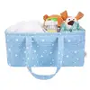 QJMAX Portable Large Tote Nursery Storage Bin for Changing Table Car Travel Bag Diaper Caddy Organizer With 10 Pockets