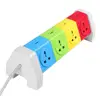 7 way electrical extension socket surge protector with dual USB ports