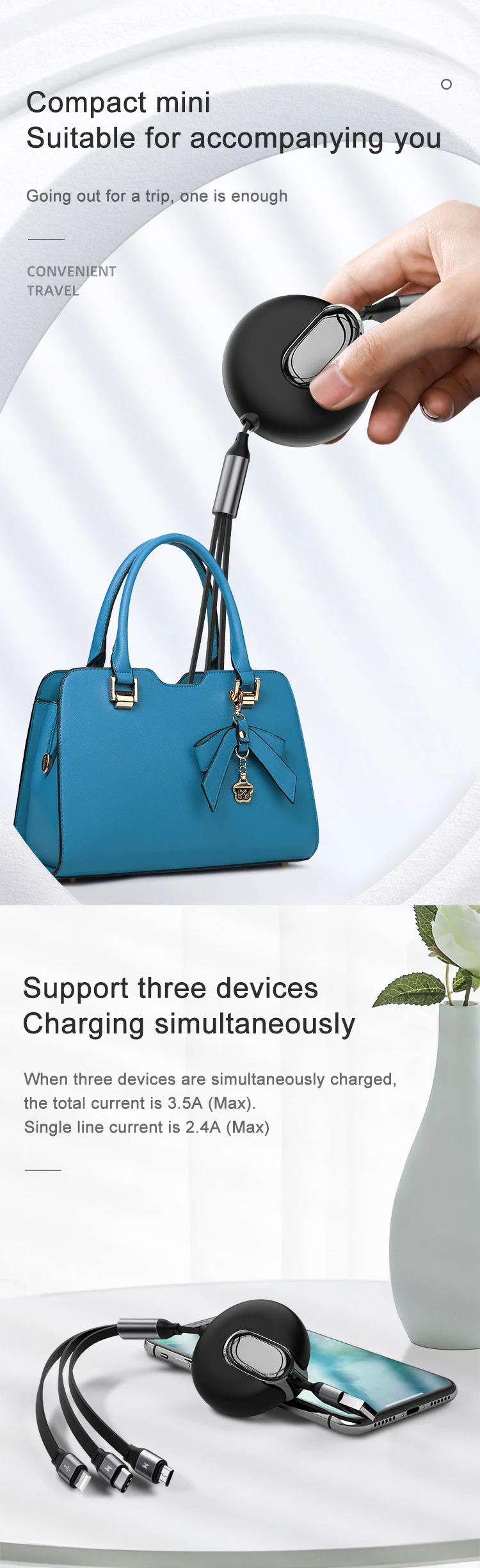 New Design 3 in 1 Data Usb Mobile Phone Charging Retractable Cable - ANKUX.COM