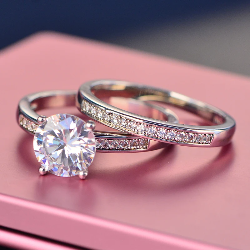 New Design 925 Sterling Sliver/Brass Couple Rings Sets with White CZ Jewelry for Women Gifts Size 6-9#, Picture
New Design 925 Sterling Sliver/Brass Couple Rings Sets with White CZ Jewelry for Women Gifts Size 6-9#, Picture