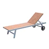 Outdoor aluminum chair poly wood sun lounger with wheels beach chaise lounge