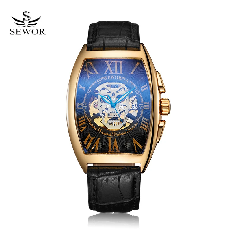SEWOR Skull Skeleton Man Watch Luxury Leather Automatic Mechanical Wristwatch, 5 color for you choose
SEWOR Skull Skeleton Man Watch Luxury Leather Automatic Mechanical Wristwatch, 5 color for you choose