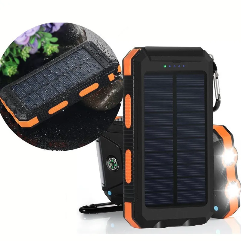 Strong waterproof solar mobile power 20000mah compass mobile phone solar power bank - ANKUX.COM