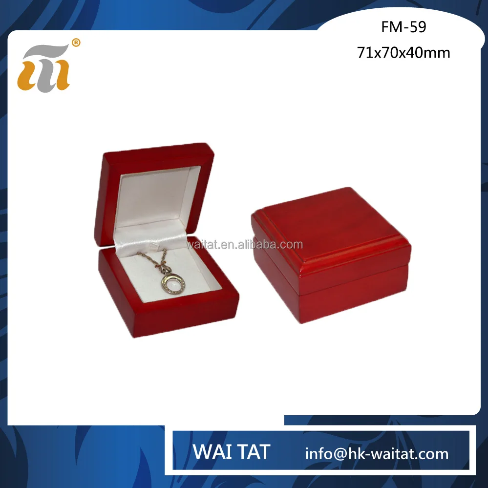 elegant red wooden jewellery pendant gift box
