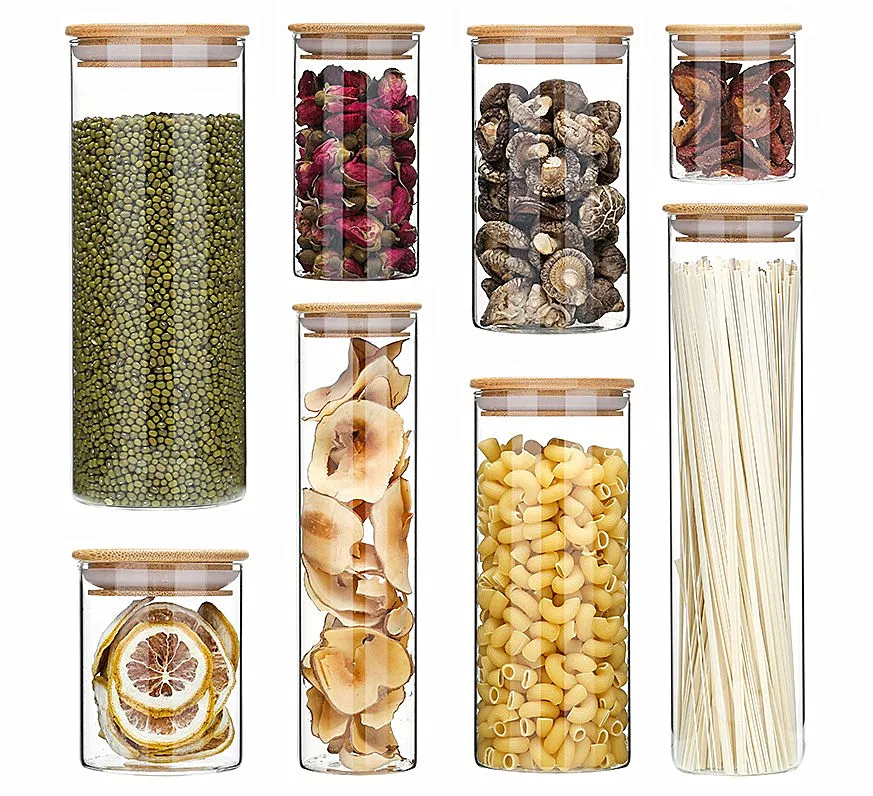 food packaging containers glass with bamboo lid Storage-116RL