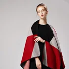 Wholesale dubai fashion ladies cheap winter double sided capes stoles women poncho shawl